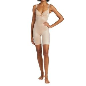 Spanx Slimplicity Open-Bust Mid-Thigh Bodysuit Size 1X